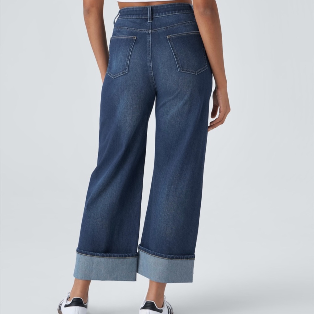 NWT HALARA Blue Flare Wide-Leg Jeans High-Waisted Large